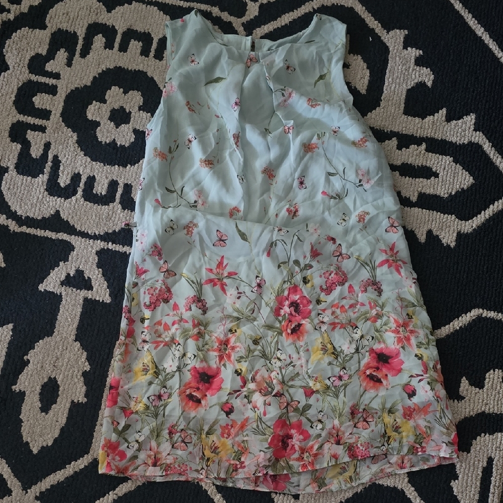 Atmosphere Light Geen Shear Overlay Sleeveless Sundress